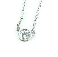 Excellent condition TIFFANY & Co. Tiffany Elsa Peretti By the Yard PT950 0.14ct single diamond neckl