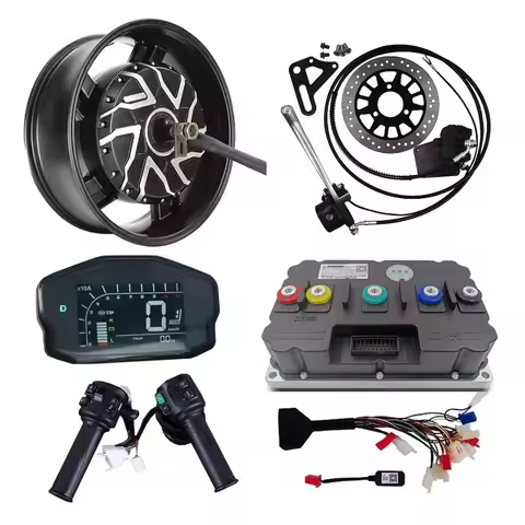 Electric Motorcycle Hub Motor Kits 6.0x17 Inch Rated 12000W with Fardriver Controller ND961200 for C