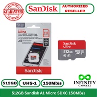 SanDisk Ultra A1 512GB Micro SD Class 10 150MB/s Memory Card SDSQUAC-512G