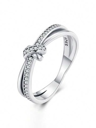 1條s925純銀無限符號心形戒指,情人節特輯精美女士珠寶禮物,婚禮、訂婚、婚禮珠寶