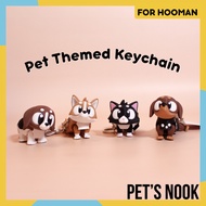 Flexi‐Friends 3D Printed Pet Breed Keychains – Beagle, Corgi, Dachshund, Black Cat & Bunny Keychain