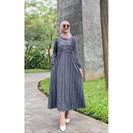 Terlaris! Midi Dress Kaos Tebal Kaos diana Denim Adem Ori Zura