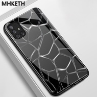 Case For Samsung A71 4G A71 5G A91 Modern Geometric Glass Plate Phone