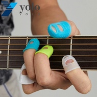 YOLO 4pcs/set Silicone Finger Guards, DIY Craft Glove Non-Slip Guitar Fingertip Protectors, Durable Solid Color Sewing Cooking Tool Guitar Accessories Ukulele