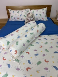 Complete Bed Sheet Set 7 Pieces ชุดผ้าปูที่นอนครบเซ็ต 7 ชิ้น ขนาด Sizes 3.5 5 and 6 Feet.
