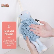 honeybird Bunny Shaped Hand Towels Super Absorbent Chenille Fuzzy Rabbit Ball for Nursery Bathroom a