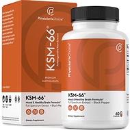 KSM-66 Ashwagandha Root Powder Extract, High Potency 5% 1000mg 60 Capsules