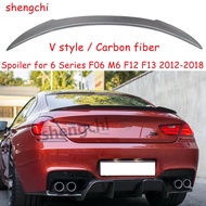 F06 M6 V Style Carbon Fiber Rear Trunk Spoiler Wings for BMW 6 Series F06 F12 F13 M6 640i 650i 640d 