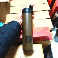 Starbucks Stainless Steel 304 Thermos Cup Water Cup Log Wood Grain Thermos Cup 304 Stainless Steel C