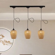 Rural style Bamboo Lantern Pendent Light Natural Rattan Pendent Lamp Restaurant Home Decor