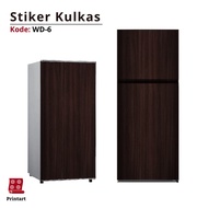 1-door refrigerator sticker and 2-door refrigerator sticker with wood motif, code WD-6