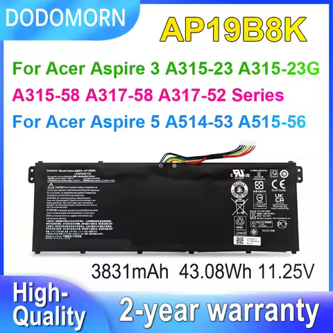 DODOMORN Laptop Battery AP19B8K For Acer Aspire 3 A315-23 A315-23G A315-58 A317-58 A317-52/aspire 5 