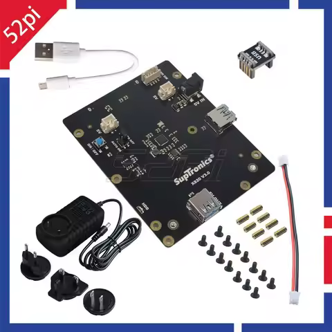 X820 V3.0 2.5 Inch SATA HDD/SSD Storage Expansion Board with DC 5V 4A Power Adapter Plug for Raspber