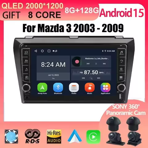 9 inch Android 15 For Mazda 3 2003 2004 2005 2006 - 2009 Car Radio Multimedia Player Stereo Octa Cor