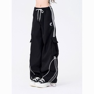 Semalam Hip Hop Overalls Casual Pants Casual American Drawstring Sports Pants Loose Pants Hip Hop Re