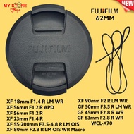 Lens cap camera fujifilm 62mm Lens cap fuji fujinon XF 23mm F1.4 R XF 56mm F1.2 R APD XF 18mm F1.4 R LM WR XF 90mm F2 R LM WR XF 80mm F2.8 R LM OIS WR Macro XF 55-200mm F3.5-4.8 R LM OIS GF 50mm F3.5 R LM 45mm F2.8 63mm F2.8 R WR WCL-X70