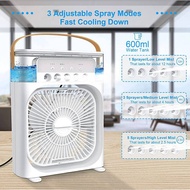 Portable USB Mini Aircond Air Cooler Mist Fan Kipas Penyejuk Mini Meja Mini Fan Kipas Mini Cooling Fan humidifier 风扇冷风机