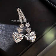 U.S. Imported Moissanite 18K White Gold 2 Carat Heart Pendant Earrings AU750 Pure Gold Earrings Earr