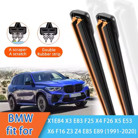 For BMW X1 E84 X3 F25 X4 F26 X5 E70 X6 E71 Z3 Z4 E89 E85 Front Windscreen Wipers Double Rubber Car W