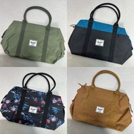 加拿大 Herschel Supply 啡藍軍綠花紋色帆布 手挽 旅行袋
