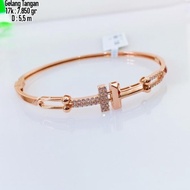 Diskon Gelang Tangan Emas / Mas Rosegold 17K Berat 7.850 Gram Diameter