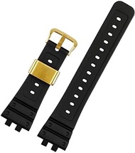 GANYUU For Casio G-Shock watch with 3459 small square GMW-B5000 silicone bracelet men's modified accessories (Color : C-Black Gold, Size : 25mm)