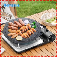 15 นิ้วเหล็กหล่อเตาย่าง skillet ทรงกลม griddle nonstick bbq griddle เข้ากันได้กับเตาแก๊สสำหรับการย่า