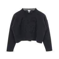 LOEWE Anagram 短版針織衫，羊毛材質，黑色，二手，女款 XS 碼