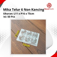 Mica 6 Eggs Non Buttons / Mica Egg 6 Non Buttons / Mica Eggs contains 6 / Egg Tray