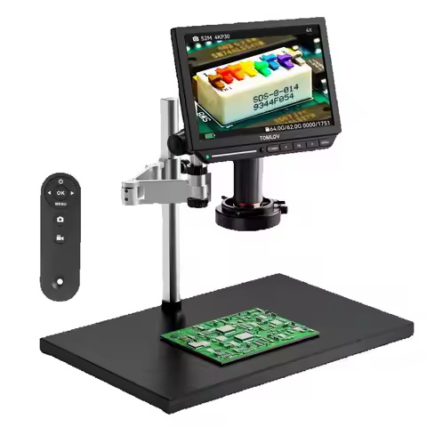 TOMLOV 4K Digital Microscope TM4K 8" HDMI Soldering Microscopio 2000X Flex Arm Electronics Repair Vi