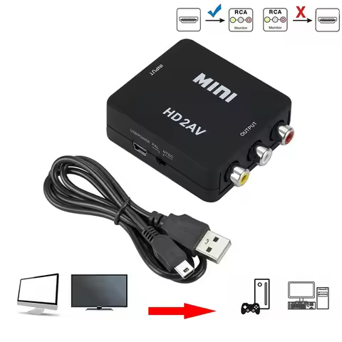 HDMI-compatible To AV Converter HDTV2AV Signal Adapter For Camera VHS Game Console Plug And Play Por