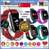 [SG FREE 🚚]116 Plus Smart Watch Bluetooth Waterproof Sport Watch Smartwatch Heart Rate Monitor Blood