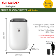 SHARP Air Purifier Ioniser Japanese Technology with HEPA Filter coverage 30sqm Fight Haze for living room with local warranty (Optional -mosquito catcher function)