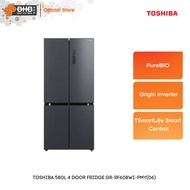 Toshiba 4 Doors Fridge GR-RF608WI-PMY(06) Dual Inverter 580L Morandi Gray PureBio GRRF608WIPMY06 Pet
