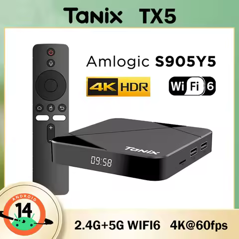 Android 14 Tanix TX5 TV Box Amlogic S905Y5 Smart TV Box BT 2.4G&5G Wifi6 4G/32G 2G/16G 4K@60fps HDR 