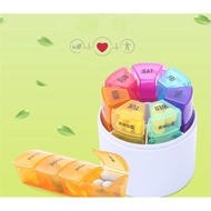 7-Day Medicine Box Multiple Compartments 4 Times (Circle)