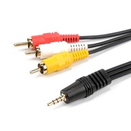【1.5M/3M/5M/10M】3.5mm to 3 RCA Male AV Video Audio Cable