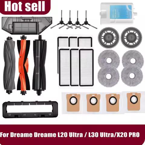 Dreame L20 Ultra/L20 Ultra Complete RLX41CE / L30 Ultra Accessories Main Side Brush Mop Cloths Hepa 