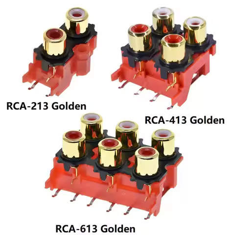 2PCS PCB Mounting Stereo Audio Video Jack RCA Female Connector Two Hole RCA-213 W+R Four Hole RCA-41