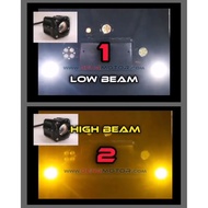 Mini LED PROJECTOR SPOTLIGHT 2 IN 1 Yellow and White low beam high beam flash and strobe kapcai supe