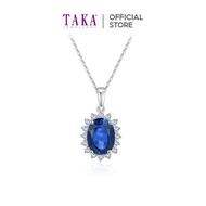 TAKA Jewellery Lab Grown Diamond Sapphire Necklace 10K Gold