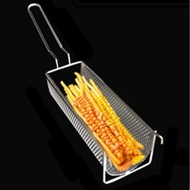 30cm Stainless Steel Fried Basket Long Fry Potato Chip Container Best for French Fries Potato Chip Squeezers Kitchen Tool For Potato Chip Squeezers