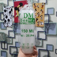 Thinwall DM Container 120 Ml 150Ml / Lunch Box DM 120ml 150 Ml SQ/Quadrangle 25Set Food Storage Cont