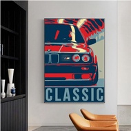 BMW Super Red Car M3 MPower Classic Nordic Poster Prints Painting Canvas Wall Art Picture Photo For 