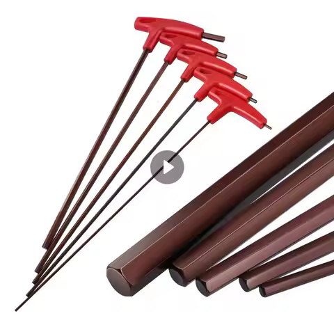 Extra Long Type Hex Keys Set 3/4/5/6/8mm Allen Keys Hand Tool Hexagon Set T Handle Flat Wrench Repai