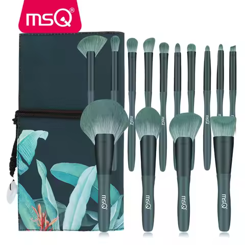 MSQ 14PCS Makeup Brushes Set Foundation Powder Eye shadow Eyebrow Blending Fan Detail Make Up Brush 