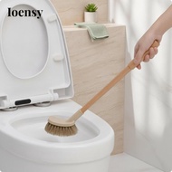 Ioensy Toilet Brush with Wooden Handle Dense-Bristle Toilet Brush Hygienic Quick-Drying for Bathroom