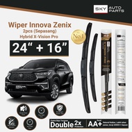 SKY Pair of Hybrid Car Windshield Wipers Innova Zenix 24 + 16 Inch - Hybrid X-Vision Pro