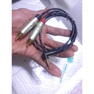 Aux 3.5mm neutrik stereo to rca Amphenol canare cable 1mOriginal