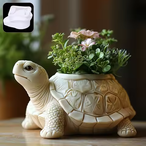 New Beach turtle succulent plant flowerpot resin silicone mold cute turtle shape storage box candle 